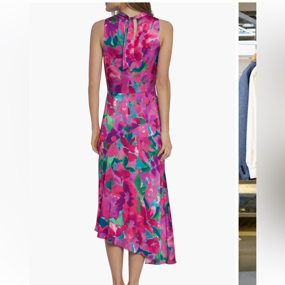 Maggy London mock neck asymmetrical midi dress, size 14, worn once &dry cleaned - Picture 3 of 3